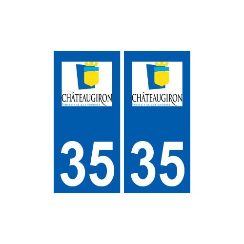 35 Châteaugiron logo blason autocollant plaque stickers ville