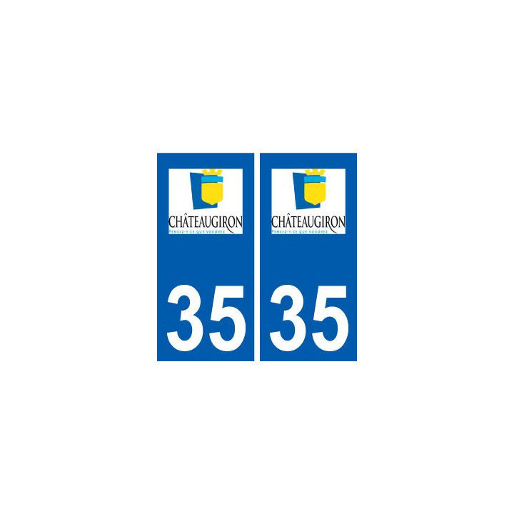 35 Châteaugiron logo blason autocollant plaque stickers ville