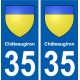 35 Châteaugiron blason autocollant plaque stickers ville