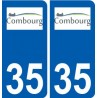 35 Combourg logo blason autocollant plaque stickers ville