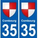 35 Combourg blason autocollant plaque stickers ville