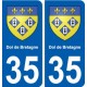 35 Dol-de-Bretagne blason autocollant plaque stickers ville