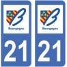 21 Côte d'Or autocollant plaque