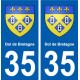 35 Dol-de-Bretagne blason autocollant plaque stickers ville