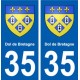 35 Dol-de-Bretagne blason autocollant plaque stickers ville