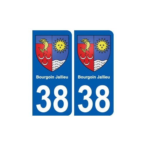 38 Bourgoin-Jallieu blason autocollant plaque ville