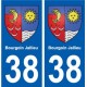 38 Bourgoin-Jallieu blason autocollant plaque ville