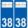 38 Bourgoin-Jallieu logo autocollant plaque ville