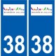 38 Bourgoin-Jallieu logo autocollant plaque ville