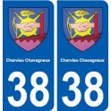 38 Charvieu-Chavagneux blason autocollant plaque ville