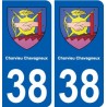 38 Charvieu-Chavagneux blason autocollant plaque ville