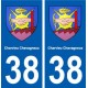 38 Charvieu-Chavagneux blason autocollant plaque ville