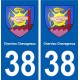 The 38-Charvieu-Chavagneux coat of arms sticker plate city