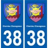 38-Charvieu-Chavagneux stemma adesivo piastra città