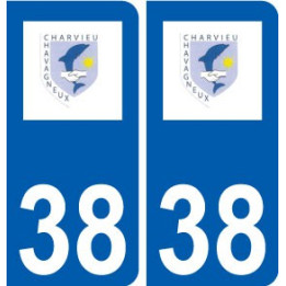 38 Charvieu-Chavagneux logo autocollant plaque ville