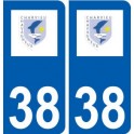 38 Charvieu-Chavagneux logo autocollant plaque ville