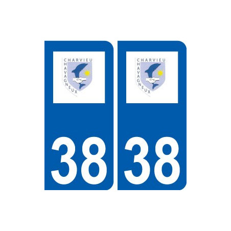 38 Charvieu-Chavagneux logo autocollant plaque ville