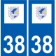 38 Charvieu-Chavagneux logo autocollant plaque ville