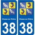 38 Chasse-sur-Rhône blason autocollant plaque ville