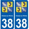 38 Chasse-sur-Rhône blason autocollant plaque ville