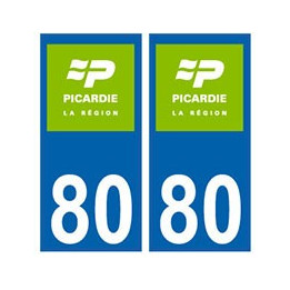 80 Somme Picardie nouveau logo autocollant plaque