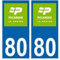 80 Somme Picardie nouveau logo autocollant plaque