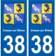 38 Chasse-sur-Rhône blason autocollant plaque ville