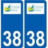 38 Chasse-sur-Rhône logo autocollant plaque ville