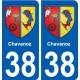 38 Chavanoz blason autocollant plaque ville