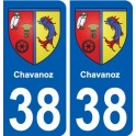 38 Chavanoz blason autocollant plaque ville