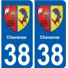 38 Chavanoz blason autocollant plaque ville