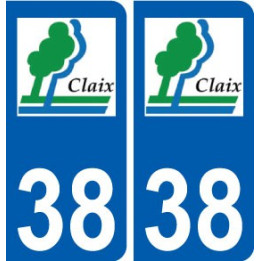 38 Claix logo autocollant plaque ville