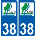 38 Claix logo autocollant plaque ville