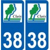 38 Claix logo autocollant plaque ville