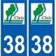 38 Claix logo autocollant plaque ville