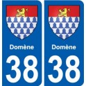 38 Domène blason autocollant plaque ville