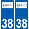 38 Domène logo autocollant plaque ville