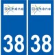 38 Domène logo autocollant plaque ville