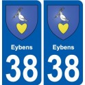 38 Eybens blason autocollant plaque ville