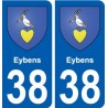 38 Eybens blason autocollant plaque ville
