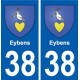 38 Eybens blason autocollant plaque ville