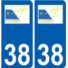 38 Eybens logo autocollant plaque ville