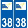 38 Eybens logo autocollant plaque ville