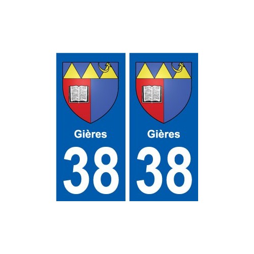 38 Gières blason autocollant plaque ville