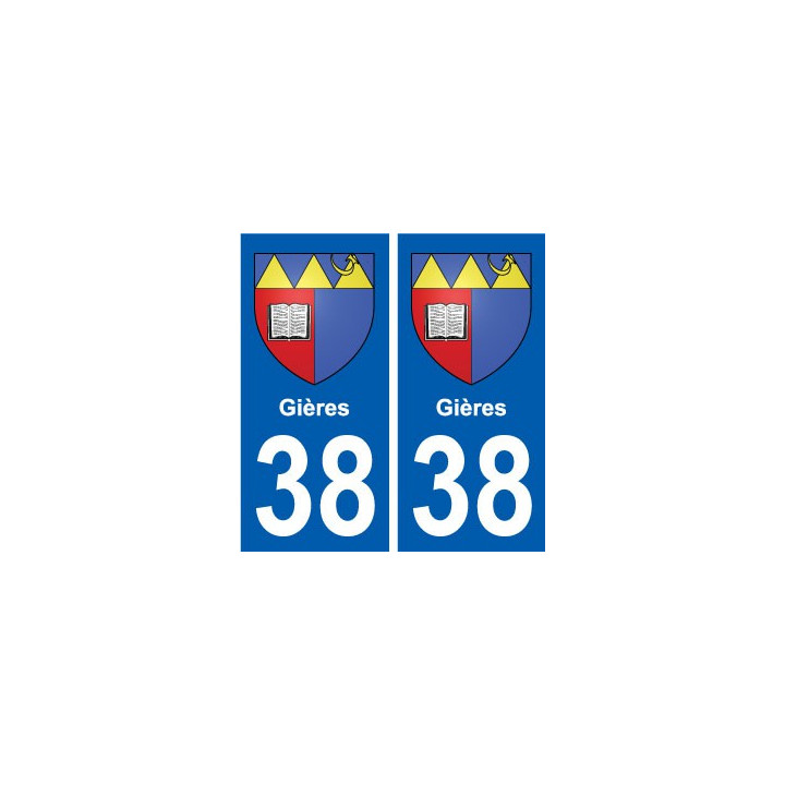38 Gières blason autocollant plaque ville