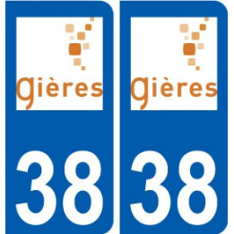 38 Gières logo autocollant plaque ville