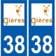38 Gières logo autocollant plaque ville