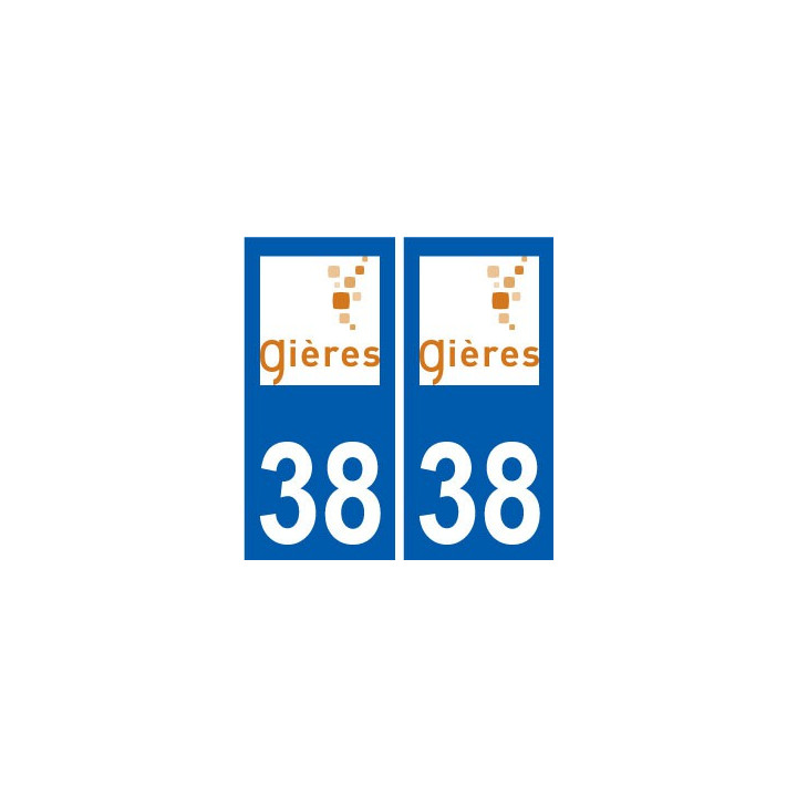 38 Gières logo autocollant plaque ville