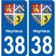 38 Heyrieux blason autocollant plaque ville