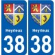 38 Heyrieux blason autocollant plaque ville